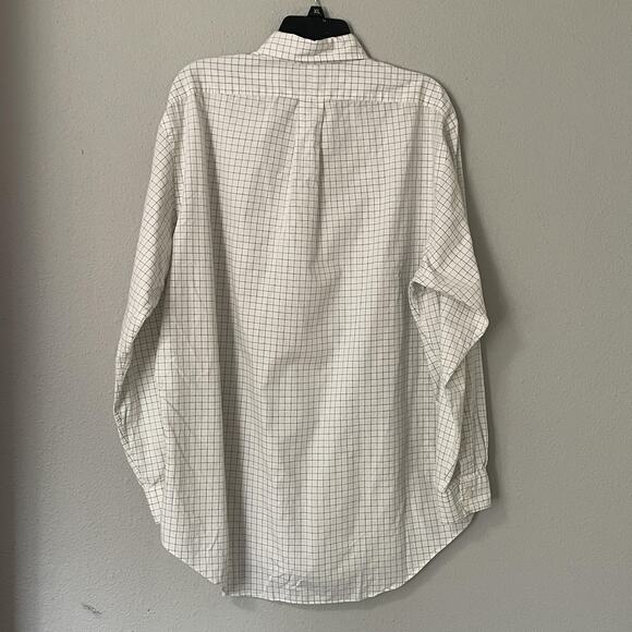 Y2K Ralph Lauren Shirt Men 16.5 34/35 White Check Yarmouth Button Down Pony Logo - Picture 3 of 12